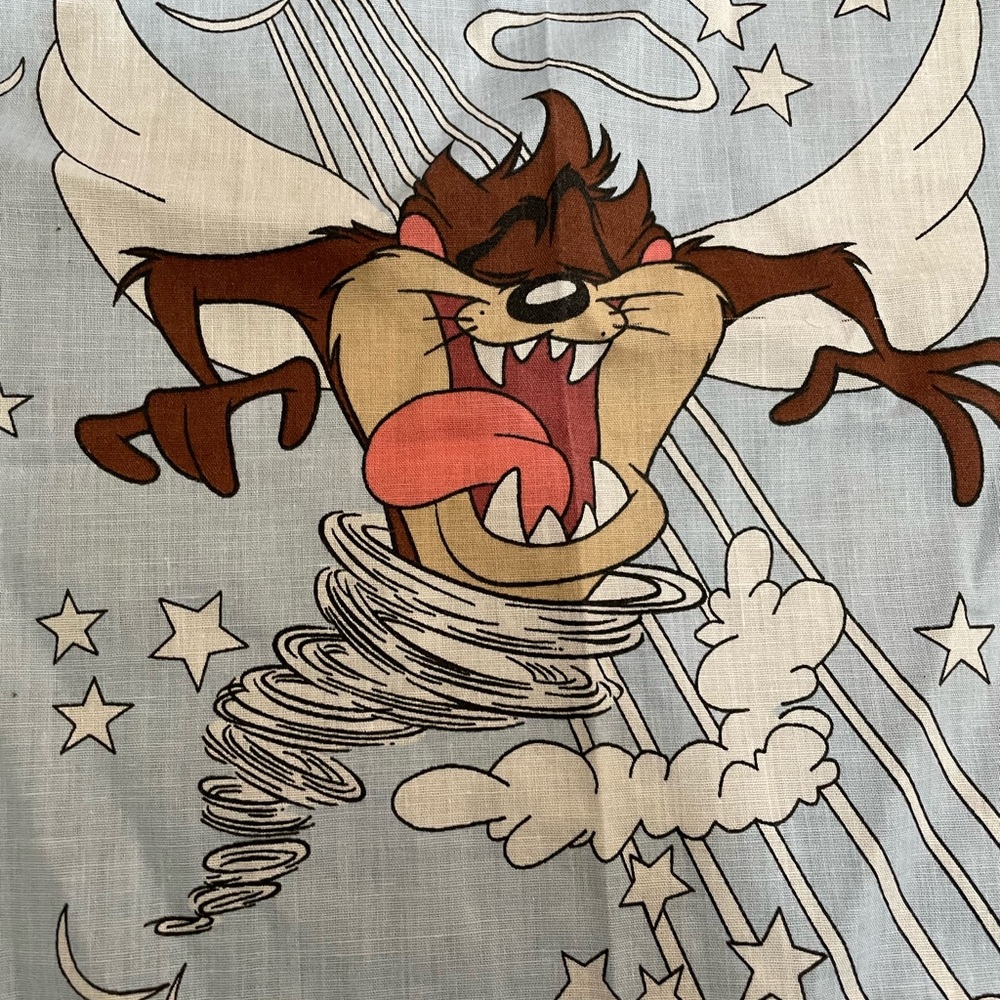 Vintage 1990s Looney Tunes Tasmania Devil Bandana - Picture 2 of 7